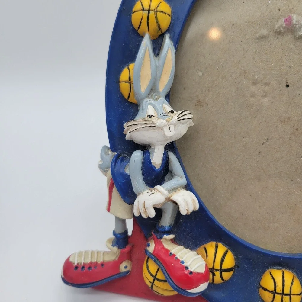Vintage Looney Tunes Bugs Bunny & Daffy Duck Basketball Picture Frame Lot Of 2